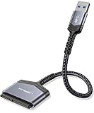 JSAUX USB 3.0 auf SATA Adapter, USB 3.0 zu 2,5 Zoll SATA III Festplatten/SSD/HDD Adapter Nylon Kabel [Unterstützt UASP SATA III] Kompatibel mit Windows, MacOS, ChromeOS, Linux - (Grau)