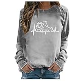 NIBA Damen Pullover Winter Vintage Sweatshirt Oversized Bunter Cartoons Teenager Mädchen Sportbekleidung for Women Rundhals Langarmshirt Kapuzen Pulli Süßer Oberteile Top