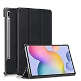 TOPCASE Hülle für Samsung Galaxy Tab S7 Plus 12.4 Zoll 2020 / Tab S7 FE 12.4 Zoll 2021 , Schlank Slim Hülle Schutzhülle mit Standfunktion mit Auto Schlaf/Wach , Schw