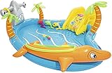 Aufblasbarer Cartoon-Pool mit Rutsche und Wasser spritzt Kinderpool im Freien für Kinder im Freien für Kinder PVC Dicke 280 * 257 * 87 cm 280 * 257 * 87 cm-280 * 257 * 87