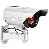 SALUMAG Dummy Kamera Attrappe Überwachung Camera mit LED Licht wasserdichte Emulations IR Dummy Kamera für Innen und Außenbereich Sicherheitsk