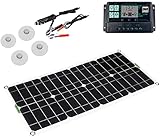 DWXN Solarpanel-Kit 100w 18v Flexibles Monokristallines Photovoltaik-Solarmodul Photovoltaik-Monokristallines Modul 10a Solarregler, Geeignet Für Wohnmobile, Autos, Boote 40a C