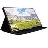 WIMAXIT 14 Zoll tragbarer Touchscreen Monitor, 1920 × 1080 Full HD IPS Computerdisplay mit 98% sRGB und 2 USB-C Anschlüssen, VESA, Mini HDMI Doppellautsprecher inklusive Smart Cover für Laptop PC