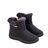 BEIAKE Damen Schneestiefel mit Reißverschluss, super warm, Winterschuhe, wasserdicht, Schneestiefel, Outdoor-Stiefel, Wanderschuhe, Arbeitsschuhe, G