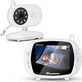 SaponinTree Babyphone mit Kamera, 3.5 Zoll Baby Kamera mit LCD Nachtsichtkamera HD Digital Video, Zwei Wege Audio, Schlaflieder, Nachtsicht, Gegensprechfunktion,VOX und Temperaturüberwachung