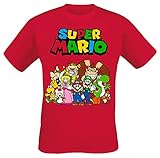 Super Mario Group Shot Männer T-Shirt rot L