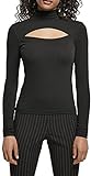 Urban Classics Damen Ladies Cut-Out Turtleneck Longsleeve T-Shirt, Black, M