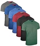 FULL TIME SPORTS 6 Pack Melange Sortiert Rundhals Tech T-Shirts (6) Larg