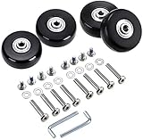 50MM Gepäck Koffer & Trolleys Räder Ersatz Rollen für Koffer Gummi Rollen Ersatzrädern Ersatz Wheels Rad für Trolley Samsonite Hartschalenkoffer Rollen mit kugellager Ersatzteile Reparatur S