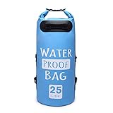 ROUTE66 Dry Bag dicke, langlebige wasserdichte Taschen mit Griff, vollständig tauchfähig, Roll-Top-Sack für Strand, Rafting, Bootfahren, Wandern, Camping und Angeln, 25 l (hellblau)