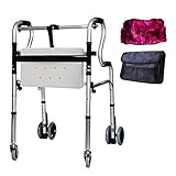 Rollator für behinderte ältere Menschen, faltbarer Rollator für Senioren Wasserdichte Aufbewahrungstasche für Rollstühle,Leichter Standard-Walker Höhenverstellbarer Rollroller Gehhilfe für ältere M