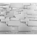 murando Fototapete 3d Effekt 400x280 cm Vlies Tapeten Wandtapete XXL Moderne Wanddeko Design Wand Dekoration Wohnzimmer Schlafzimmer Büro Flur Abstrakt geometrisch grau optische Täuschung f-A-0254