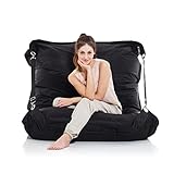 Original SMOOTHY® Supreme Indoor & Outdoor Sitzsack XXL 450L Riesensitzsack Sitzkissen Sessel für Kinder & Erwachsene (185 x 145 cm, Mitternachts-Schwarz)