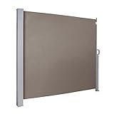 Karpal Seitenmarkise-160 x 300 cm Brau TÜV，geprüft UV，Reißfestigkeit，seitlicher Sichtschutz sichtschutz，für Balkon Terrasse ausziehbare mark