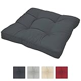 Beautissu Loungekissen XLuna Sitzkissen für Rattanmöbel Gartenmöbel Kissen Outdoor Lounge Polster 50x50x10 cm in Graphit-G