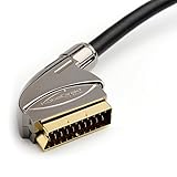 KabelDirekt – SCART Kabel – 1,5m (21 Polig, mehrfach geschirmt, Präzisionsstecker, Full HD) – PRO S