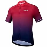 ROTTO Herren Radtrikot Fahrradtrikot Kurzarm Farbverlauf S