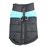 Idepet Haustier Hund Warm Mantel Jacke Wasserdichte Kleidung Kleine Mittlere große Haustier Hund Katze Bekleidung Bekleidung Frühling Herbst Winter- (M, Blau)