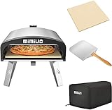 Mimiuo Gas pizzaofen, Outdoor Edelstahl Gas Pizza Backofen mit Pizzastein und Pizzaschaufel für Garten, Terrasse, H