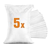 Sandsäcke für Hochwasser - Sandsack leer mit Zugband zum Befüllen – Hochwasserschutz Kellerfenster – PP Gewebesack Weiß (60 x 30 cm) (5)