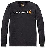 Carhartt Herren Long-Sleeve Workwear Signature Graphic Core Logo T-Shirt, Carbon Heather, L