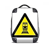 DIYthinker Warnsymbol Gelb Schwarz Zug Dreieck Hard Case Schulter Kinder Rucksack Geschenk 15'