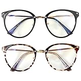 TUIOLUI Blaulichtfilter Brille Damen Herren, Brille mit Blaulichtfilter, Blaufilter Brille ohne Sehstärke Entspiegelt Computer Brillen 2er Pack