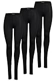 ONLY 3er Pack Leggings für Damen in schwarz - Blickdicht - Für Freizeit, Sport, Yoga oder Fitness aus 95% Baumwolle 15209151