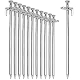 com-four® 12x Zelt-Heringe aus Stahl - Lange und robuste Erdnägel für Camping und Outdoor - ideal für normalen und harten Boden - 30