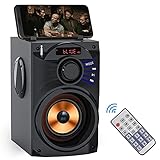 KATPOSIN Tragbare Bluetooth Lautsprecher Subwoofer Heavy Bass Drahtlose Party Lautsprecher für Außen/Innenbereiche in den Lautsprechern Unterstützung Fernbedienung FM Radio TF Karte für Home Party