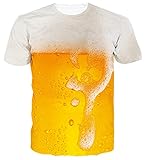 Loveternal 3D T-Shirt Herren Bier T-Shirts 3D Druck Tee Shirt Cool Beer Grafik Kurzarm Oberseiten T-Stücke 3XL