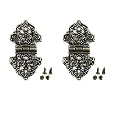 4 x Antike Bronze Mini Spitze Scharnier Kleine dekorative Schmucksachen Holzkiste Schrank Tür Hintern Schläuche mit Nägeln Möbelzubehör (Color : Bronze)