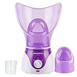 Gesichtssauna MEASTEAM® Beauté • Facial Steamer 2in1 Dampfgerät zur Hauptpflege & Aromabehandlung - 2 Aufsätze für Gesicht + Nase zum Inhalieren + Porenreiniger gegen Akne Mitesser Pick