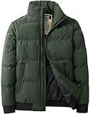 Vagbalena Männer Winter Parka Mantel Stehkragen dicken Casual warme unten Jacke Baumwolle dick, Stepp unten Jacke, Bomber Jacke, Baumwolle Graben Mantel (Army Green,M)