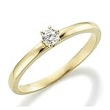 Verlobungsring Weißgold 6 Krappen Ehering Engagement Ring Antragsring Neu in 585 und in 333 375 Ehering Verlobung Gold Brillant Schliff Zirkonia Günstig Diamant (9 Karat (375) Gelbgold, 49 (15.6))