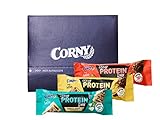 Corny Your Protein Probierbox, Mix aus 3 leckeren Sorten Schoko, Vanille und Karamell, 3er Pack (3 x 45g Proteinriegel)