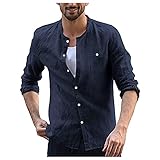 Innerternet Hemd Herren Langarm Hemden Langarm Shirt Freizeithemd Regular Langarmhemd Business Passform Flanellhemd Herrenhemd Langärmlig Sommerhemd Leinenhemd Locker Flowy Mark