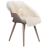 WOLTU Öko Lammfell Schaffell Teppich (90-100) x60cm echtes Naturfell Weich und Flauschig Wollteppich für das Wohnzimmer Schlafzimmer Kinderzimmer als Bett-Vorleger oder Matte für Stuhl Sofa Weiß