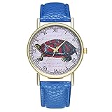 T17-A Modische Damen-Armbanduhr mit Quarzuhrwerk, Lederarmb