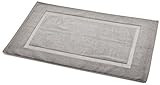 Amazon Basics Badvorleger mit rechteckiger Bordüre, Grau, 100% Baumwolle (1.200 g/m²), 50.8 x 78.7