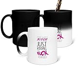 I`m Not Always Bitch Kidding Go Fuck Yourself Mood Color Changing Mug 325ml Coffee Tea Funny Novelty Magic Mug Ceramic White Great Gift Idea Meme Cup