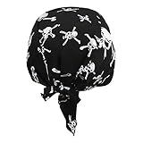 FakeFace Kopftuch für Damen Herren Bandana Cap Hut Sport Kopfbedeckung Piratenmütze Hip Hop Cap Stirnband aus atmungsaktive Baumwolle(Schwarz)