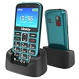 USHINING 2g Seniorenhandy ohne Vertrag, Mobiltelefon Seniorenhandy mit Großen Tasten Ladestation Notruftaste Dual SIM 1000 mAh Akku Taschenlampe Kamera FM Radio, Hörgeräte Kompatibel - Grü