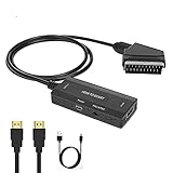 Arkim HDMI-zu-Scart-Konverter mit HDMI-Kabel, HDMI-zu-Scart-Kabel, Video-Audio-Konverter, Adapter, unterstützt HDMI 720P/1080P-Ausgang für HDTV-Monitor, Projektor, STB, VHS, Xbox, Blu-ray, DVD-Play