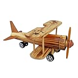 HEALLILY Holz Flugzeug Modell Flugzeug Vintage Holz Modell Spielzeug Flugzeug Spielzeug Handwerk Desktop-Dekoration Geschenk fü