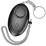 CalMyotis Persönlicher Alarm, Personal Alarm, Panikalarm schlüsselanhänger, 140DB Security Alarm mit LED-Licht für Frauen Mädchen und ältere Menschen (Schwarz)