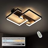 CBJKTX Deckenlampe LED 35W Schwarze Wohnzimmerlampe dimmbar mit Fernbedienung Modern Design Schlafzimmerlampe Esstischlampe Bürolampe Flurlamp