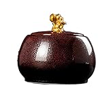 Gelory Vorratsdose aus Keramik, Vorratsdose mit luftdichtem Deckel, Vintage-Stil, zum Servieren von Tee, Kaffee, Gewürzen usw. (braun)