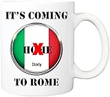 Italienische Tasse mit Aufschrift 'Its Coming to Rome Italia Champion Euro 2020' – tolles Geschenk für Geburtstage, Vatertag, W