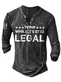 T-Shirt Herren Frühling Herbst Lässig Lange Ärmel Bequem Regular Fit Basic Slim Fit Modern Fashion Herren Pullover Knöpfe Streetwear Outdoor Training Herren Sweatshirt CT04-4 XL